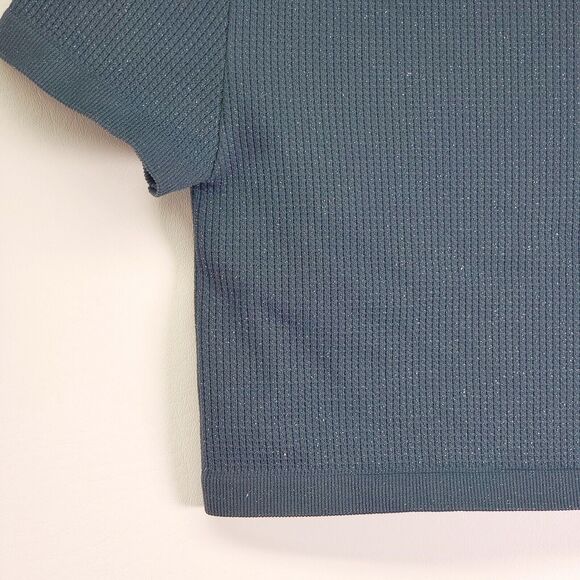 Wild Fable Waffle Knit Tee Women's XS Dark Blue Cropped Stretch Short Sleeve NWT - Picture 13 of 14